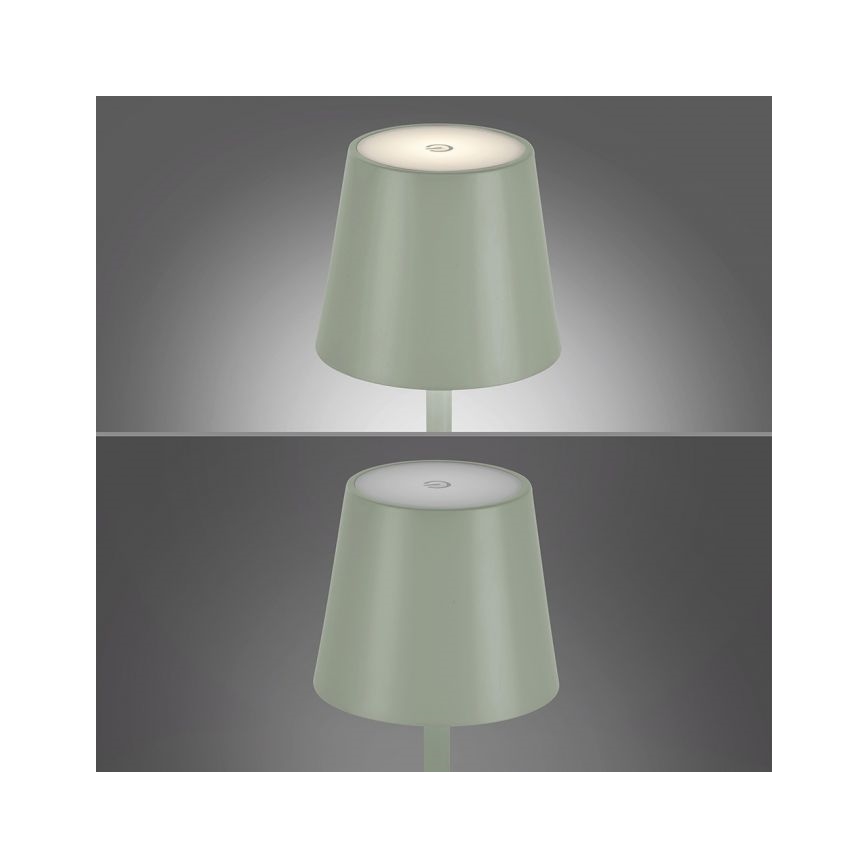 Lampă LED dimabilă reîncărcabilă de masă de exterior Leuchten Direkt 19250-43 EURIA LED/3W/5V IP54 verde