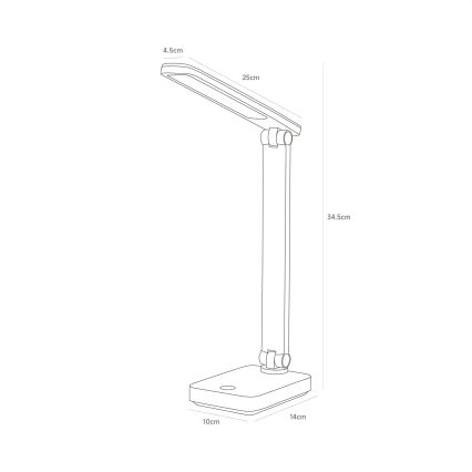 Lampă LED reîncărcabilă de masă Zuma Line LED/8W/1200 mAh 3000/4500/6000K CRI 90 alb