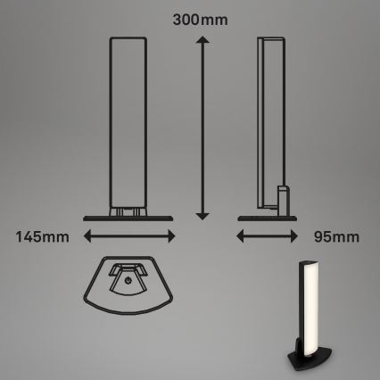 Lampă LED reîncărcabilă tactilă dimabilă de masă de exterior 2 în 1 Briloner 7474-015 LED/7W/5V 2200 mAh USB 3000K IP44 negru