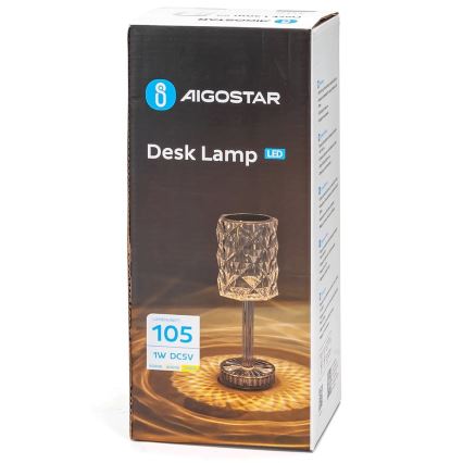 Lampă LED reîncărcabilă dimabilă de masă Aigostar LED/1W/5V 2700/4000/6500K 1800mAh 26 cm