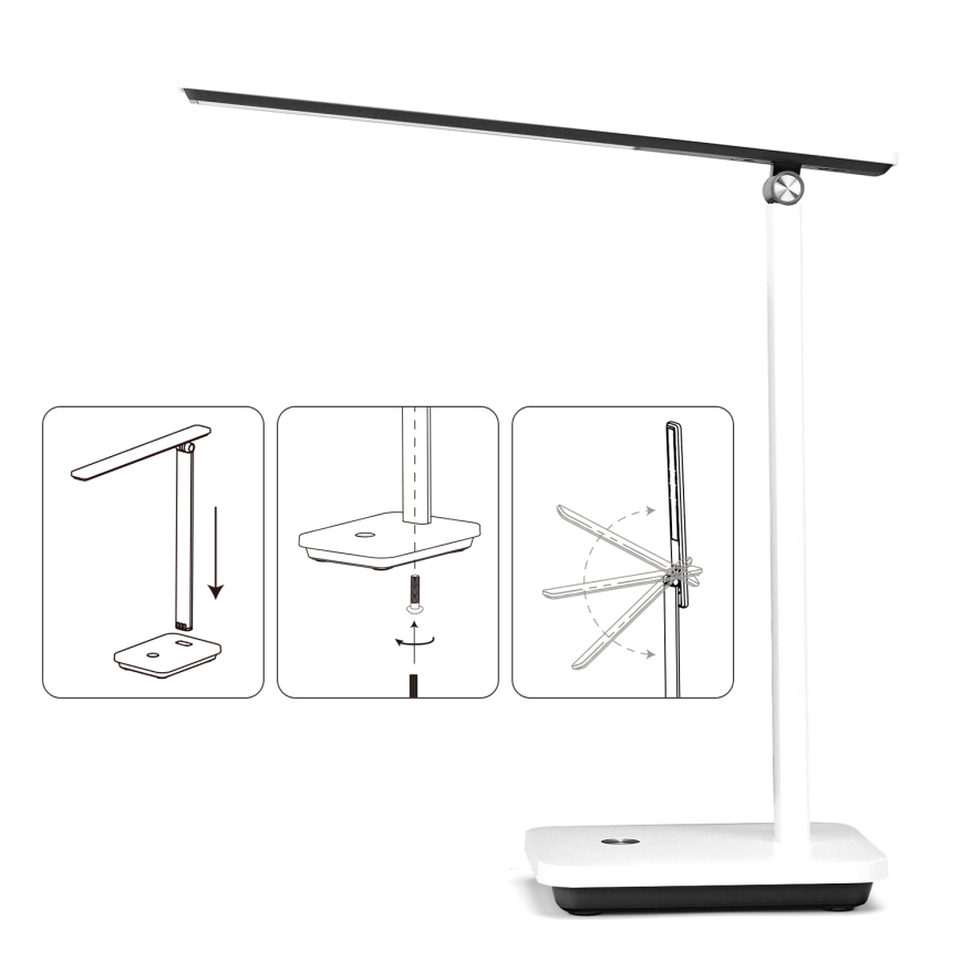 Lampă LED reîncărcabilă dimabilă de masă Aigostar LED/5W/5V 3000-6500K alb/negru