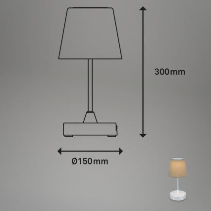 Lampă LED reîncărcabilă dimabilă de masă de exterior Brilo LED/3W/5V IP44 argintiu/bej