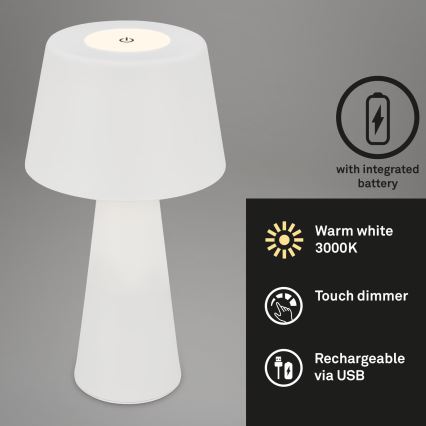Lampă LED reîncărcabilă dimabilă de masă de exterior Brilo LED/3,5W/5V IP44 alb