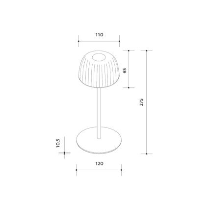 Lampă LED reîncărcabilă dimabilă de masă de exterior VIVIEN LED/3W/5V 2700K 1600 mAh IP54 negru