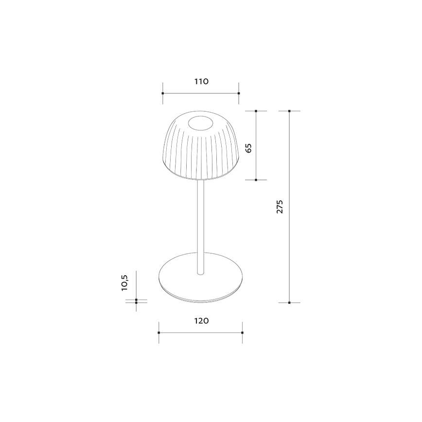 Lampă LED reîncărcabilă dimabilă de masă de exterior VIVIEN LED/3W/5V 2700K 1600 mAh IP54 negru