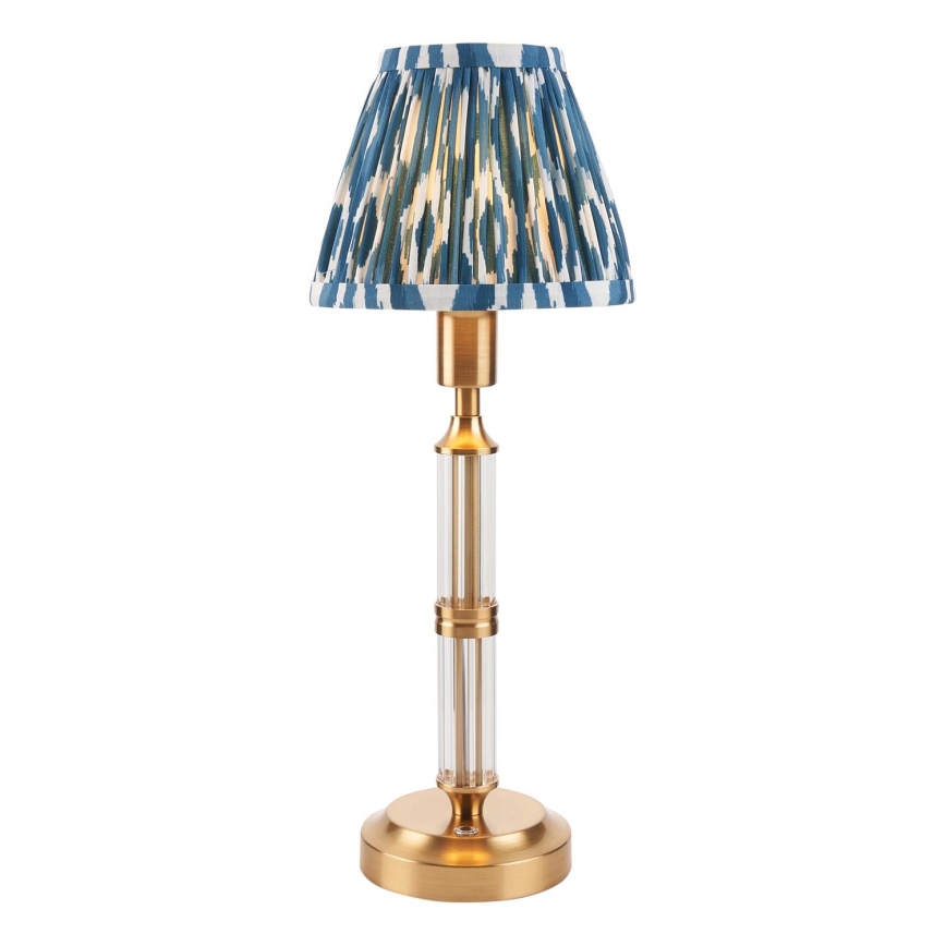 Lampă LED reîncărcabilă dimabilă de masă Endon 114846 MORTON LED/1,5W/5V 3600 mAh alamă/albastru