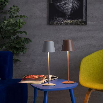 Lampă LED reîncărcabilă dimabilă de masă INITA LED/1,2W/1800 mAh IP54 maro