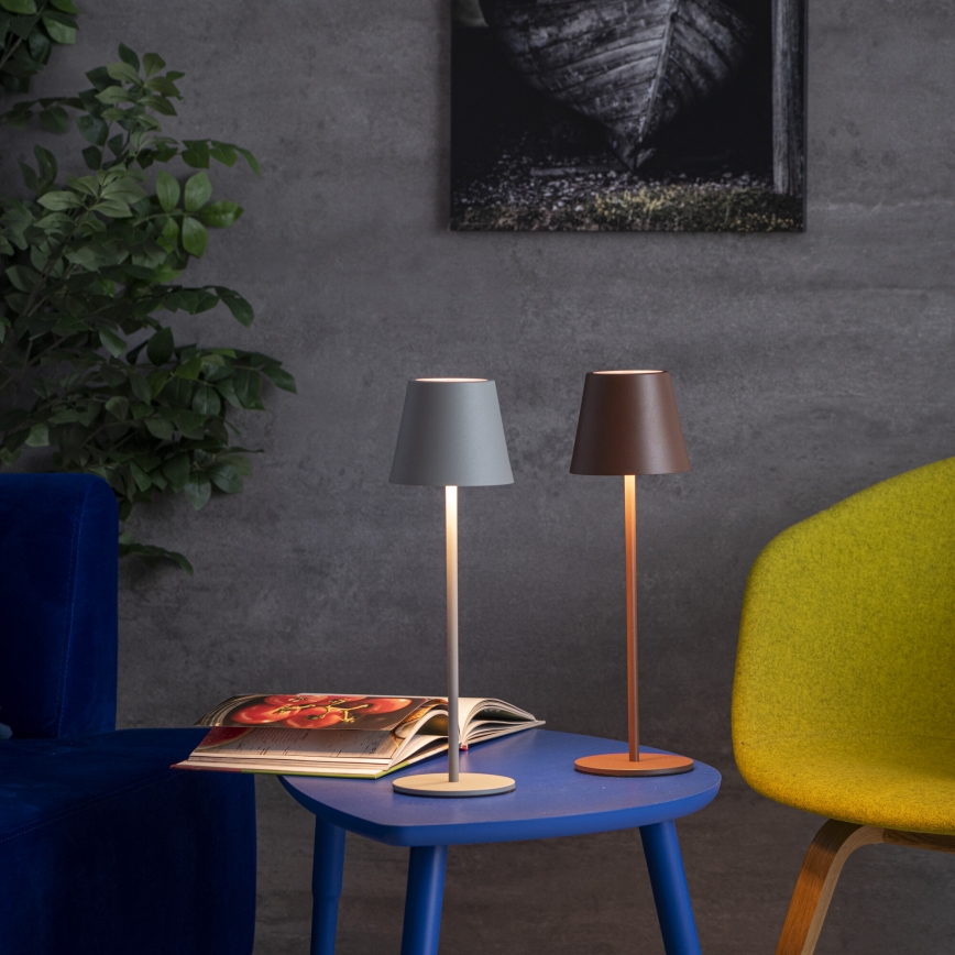 Lampă LED reîncărcabilă dimabilă de masă INITA LED/1,2W/1800 mAh IP54 maro