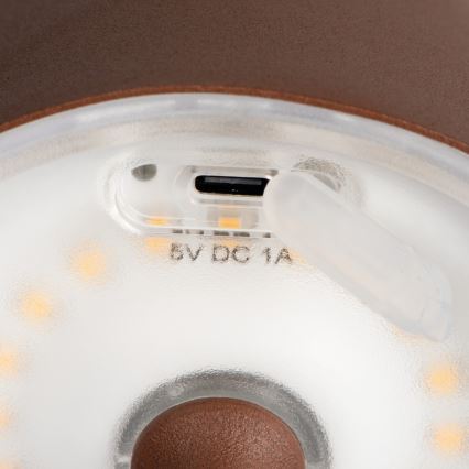 Lampă LED reîncărcabilă dimabilă de masă INITA LED/1,2W/1800 mAh IP54 maro