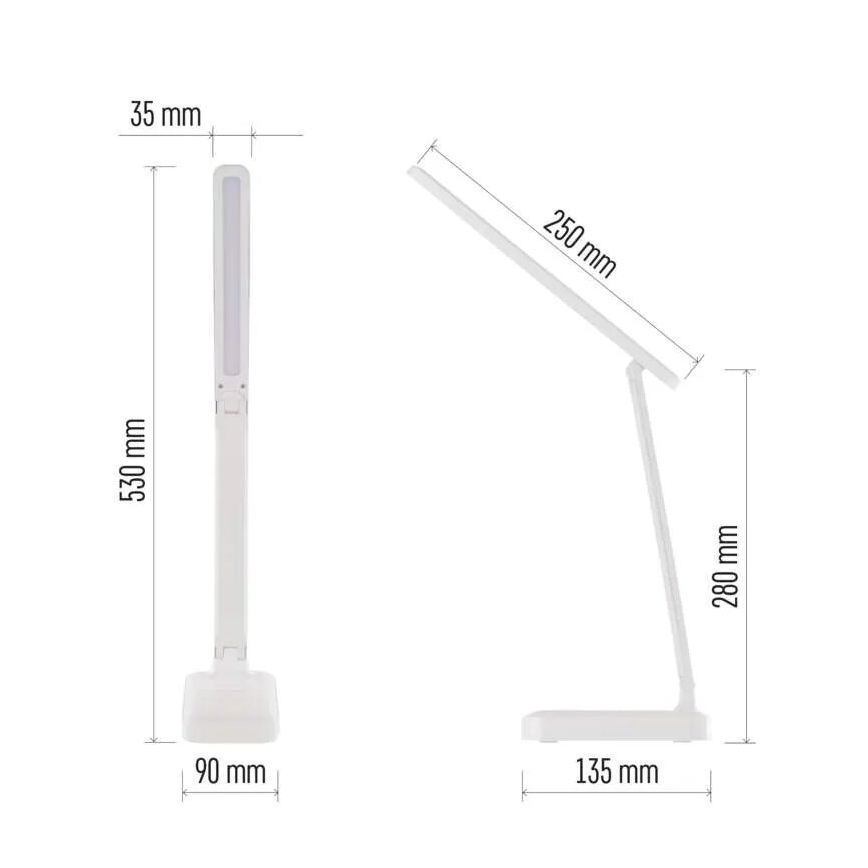 Lampă LED reîncărcabilă dimabilă de masă LED/5W/3,7V 3000K/4000K/6500K 800mAh alb