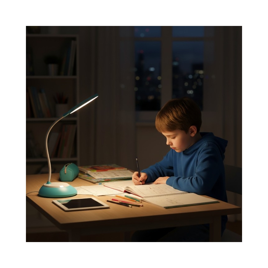 Lampă LED reîncărcabilă dimabilă de masă VISUA LED/5W/5V 3000-5000K 1200 mAh albastru