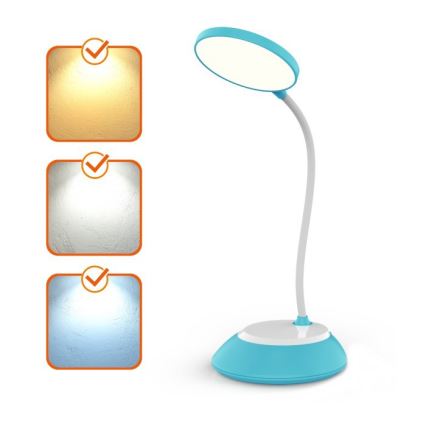 Lampă LED reîncărcabilă dimabilă de masă VISUA LED/5W/5V 3000-5000K 1200 mAh albastru