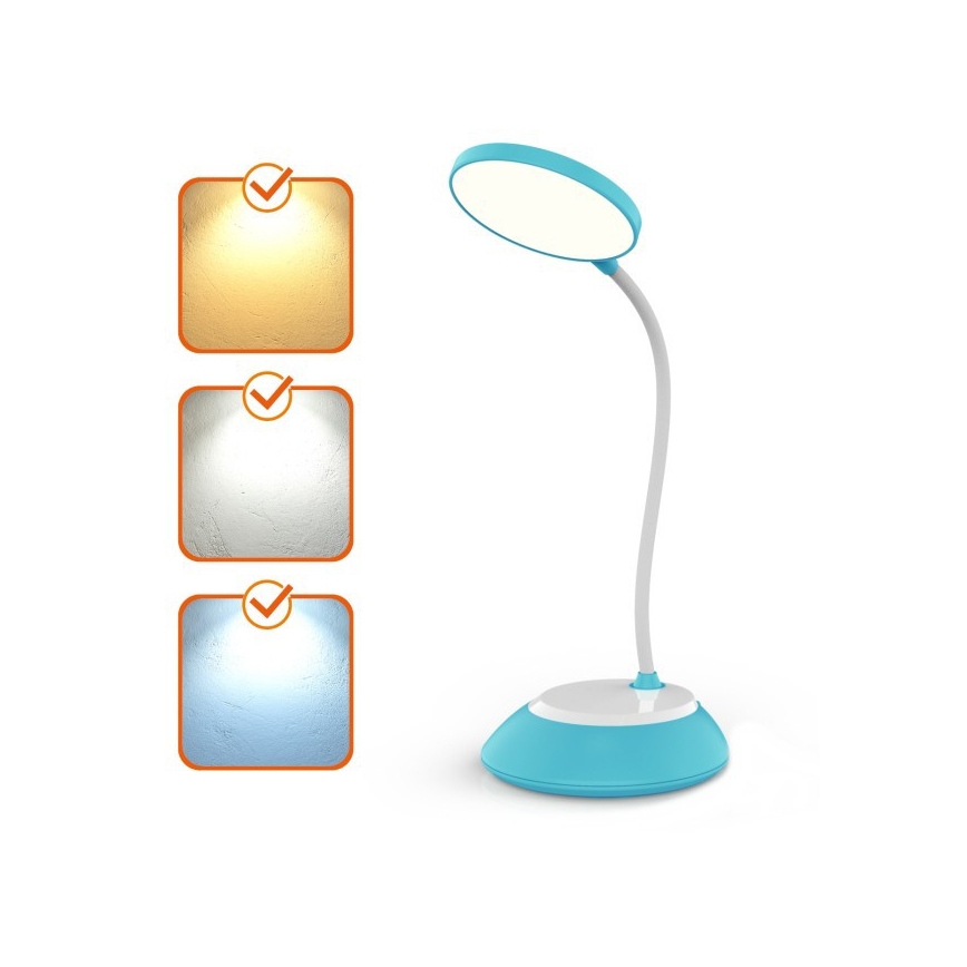 Lampă LED reîncărcabilă dimabilă de masă VISUA LED/5W/5V 3000-5000K 1200 mAh albastru