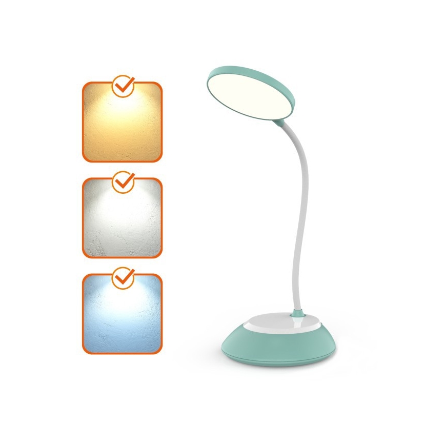 Lampă LED reîncărcabilă dimabilă de masă VISUA LED/5W/5V 3000-5000K 1200 mAh albastru