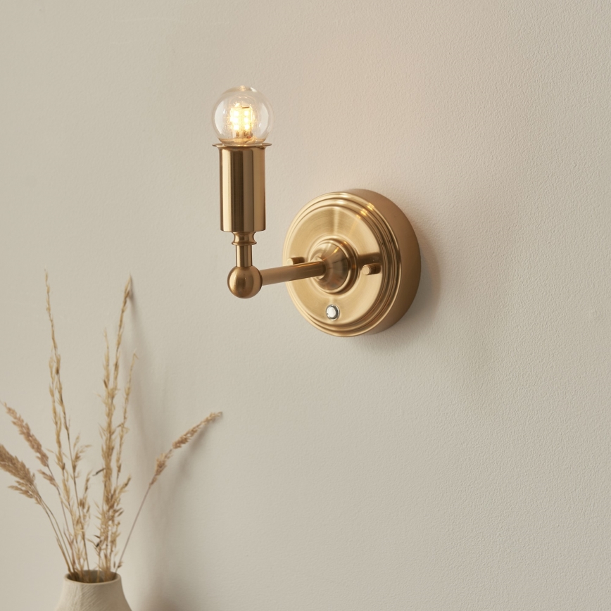 Lampă LED reîncărcabilă dimabilă de perete Endon 114831 BURLEY LED/1,5W/5V alamă/bej