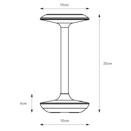 Lampă LED reîncărcabilă dimabilă de masă de exterior Markslöjd 108917 PETIT LED/2W/1800 mAh 2200/2700/3000K IP44 gri
