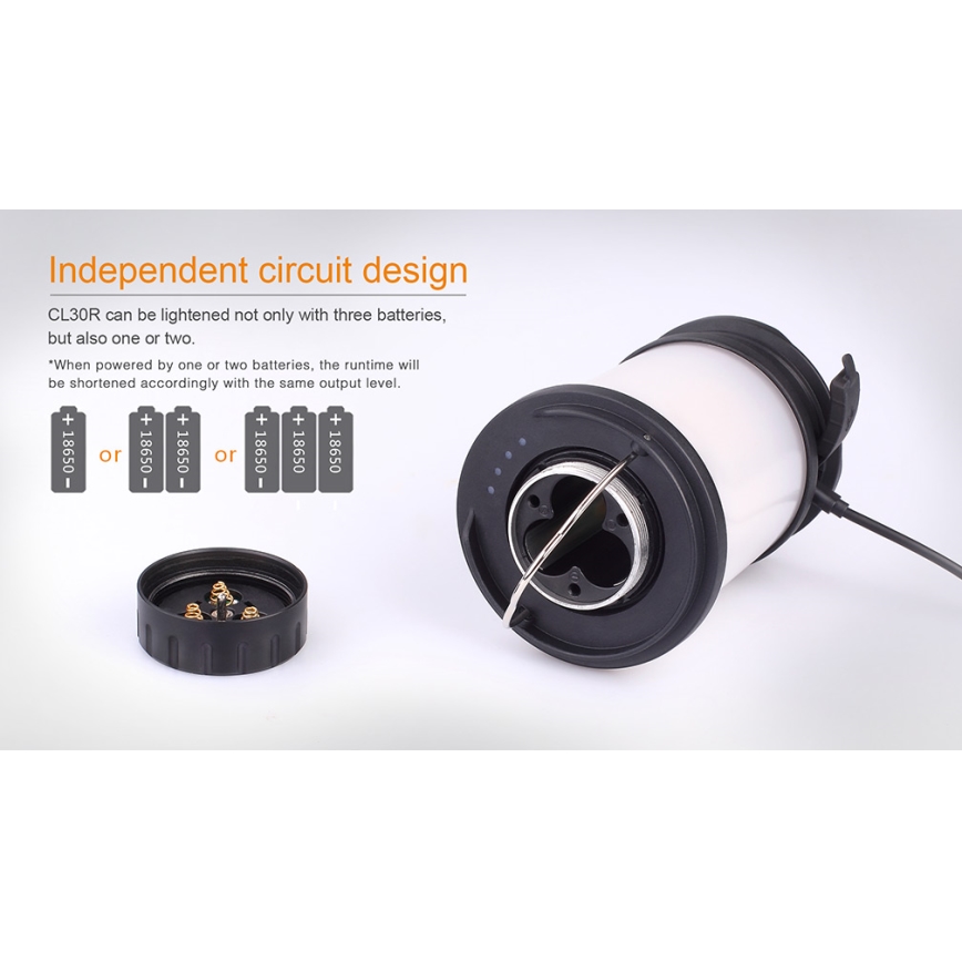 Lampă LED reîncărcabilă portabilă Fenix CL30R LED/USB/6xCR123A IPX7 650 lm 300 h 2600 mAh
