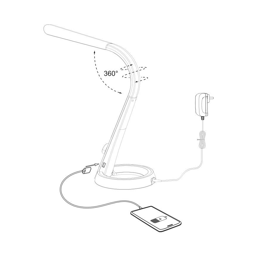 Lampă LED RGB de masă dimabilă BILL LED/5,7W/230V 3000-6500K USB + LED/1,6W crom mat Paul Neuhaus 4591-95