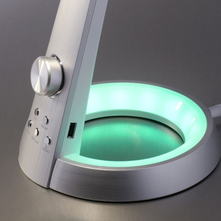 Lampă LED RGB de masă dimabilă BILL LED/5,7W/230V 3000-6500K USB + LED/1,6W crom mat Paul Neuhaus 4591-95