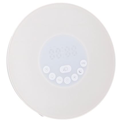 Lampă LED RGB de veghe dimabilă cu ceas deșteptător și radio FM LED/5V/3xAAA Grundig