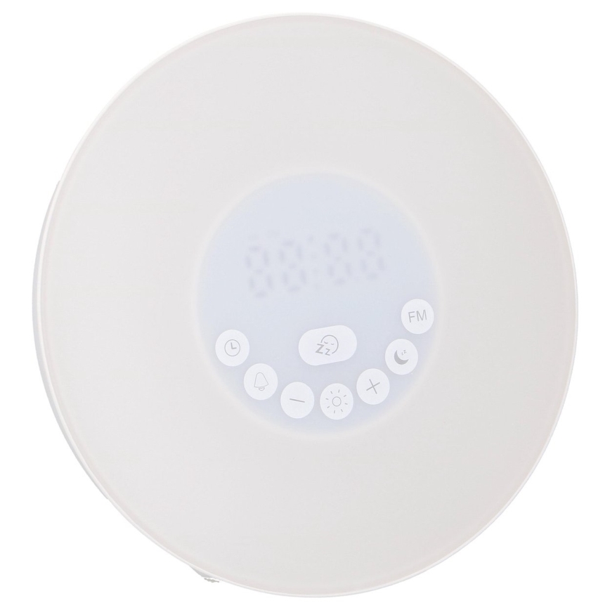 Lampă LED RGB de veghe dimabilă cu ceas deșteptător și radio FM LED/5V/3xAAA Grundig