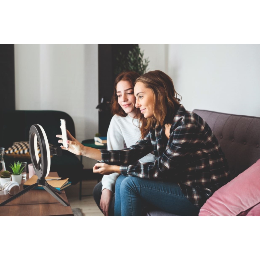 Lampă LED RGB dimabilă de masă cu trepied și suport pentru vloguri Ledvance LED/5,5W/USB 3000/4000/6500K