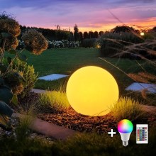 Lampă LED RGB dimabilă de exterior GLOBO 1xE27/8,5W/230V d. 30 cm IP44 + telecomandă