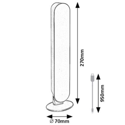 Lampă LED RGB dimabilă de masă Rabalux LED/3W/5V mov + telecomandă