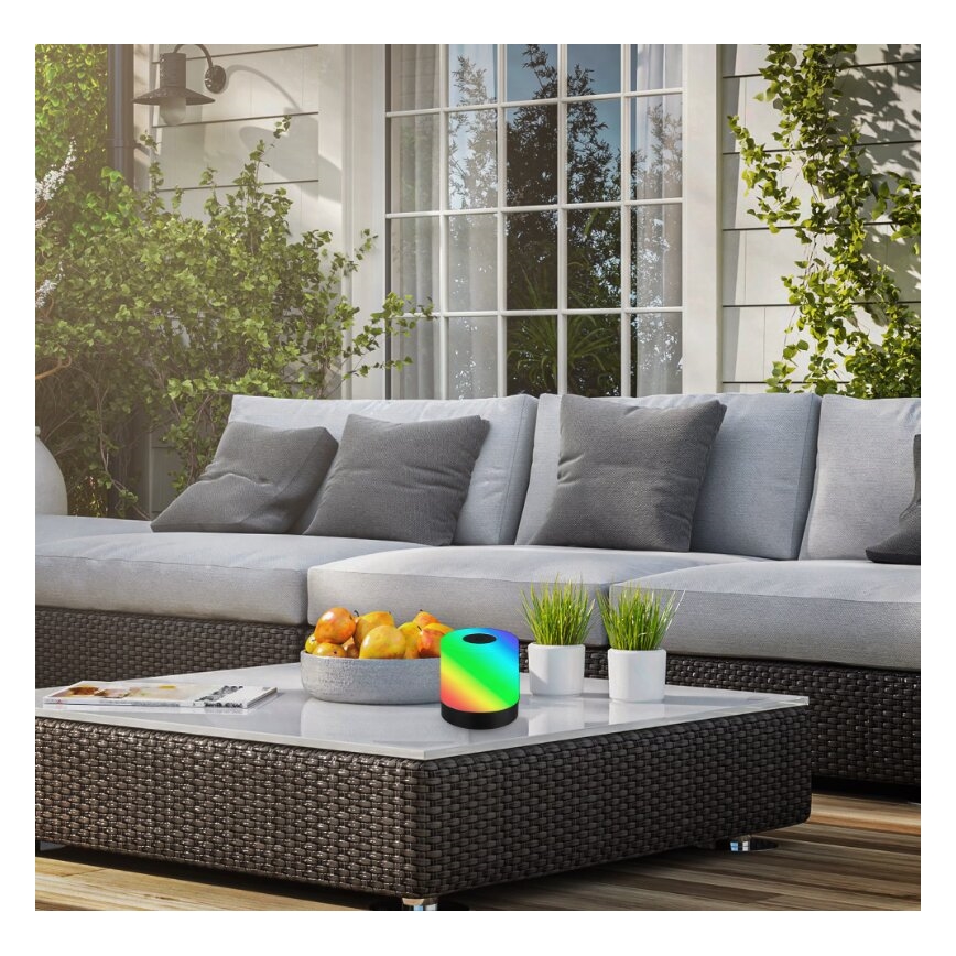 Lampă LED RGB reîncărcabilă de masă de exterior Briloner 7462015 LED/1,5W/5V IP44 negru