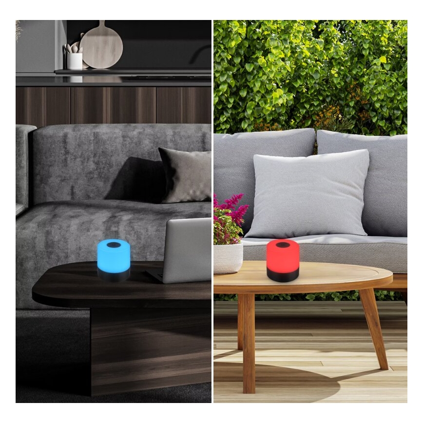 Lampă LED RGB reîncărcabilă de masă de exterior Briloner 7462015 LED/1,5W/5V IP44 negru