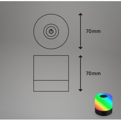 Lampă LED RGB reîncărcabilă de masă de exterior Briloner 7462015 LED/1,5W/5V IP44 negru