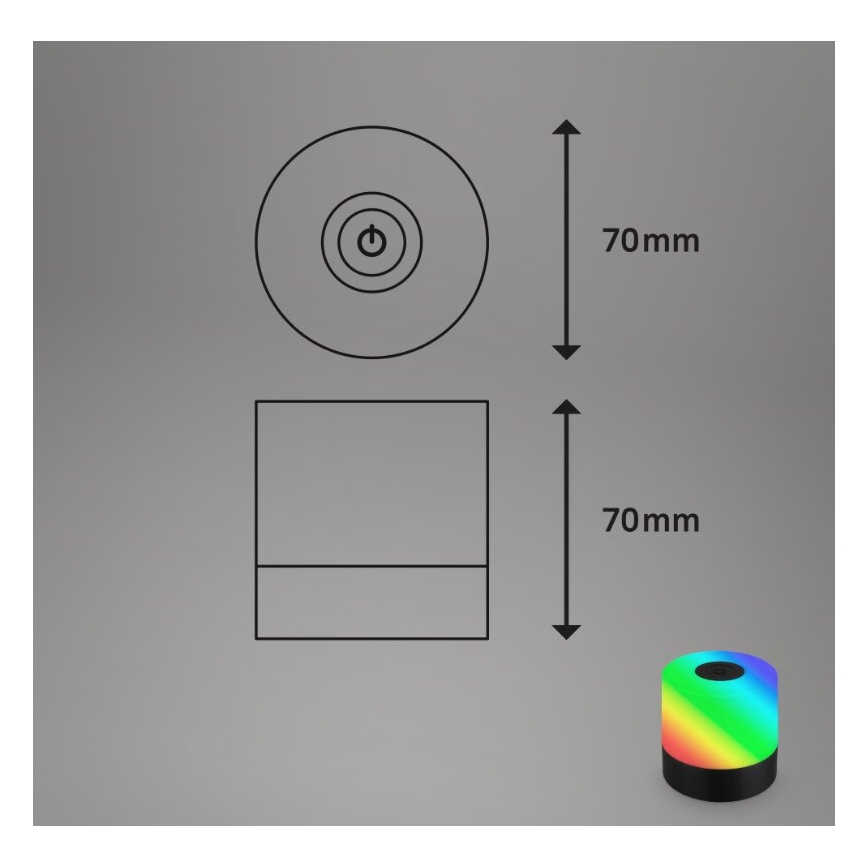 Lampă LED RGB reîncărcabilă de masă de exterior Briloner 7462015 LED/1,5W/5V IP44 negru
