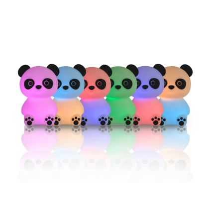 Lampă LED RGB tactilă reîncărcabilă dimabilă pentru copii MegaLight PADDY PANDA LED/5V