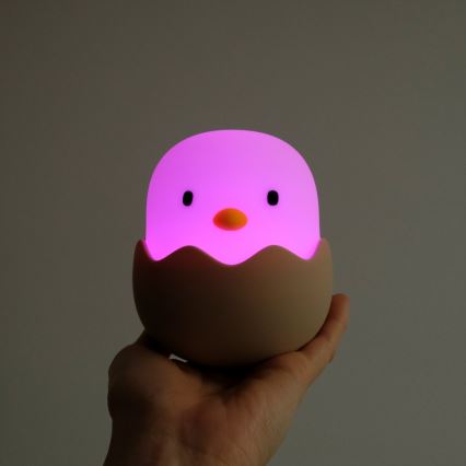 Lampă LED RGB tactilă reîncărcabilă dimabilă pentru copii MegaLight EGGY EGG LED/5V