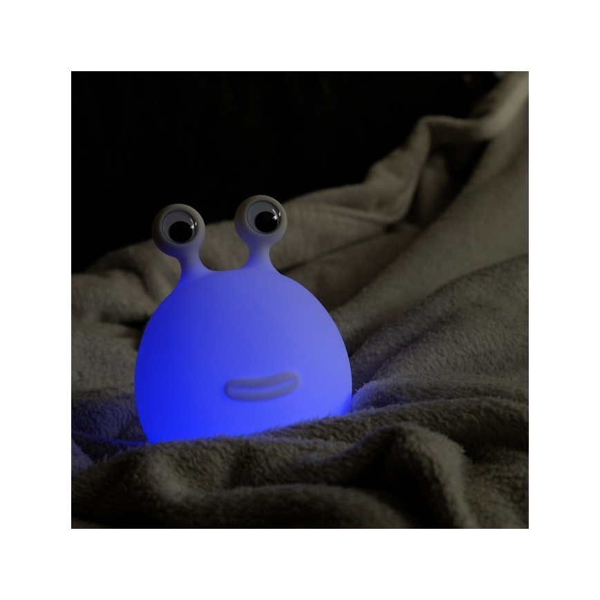 Lampă LED RGB tactilă reîncărcabilă dimabilă pentru copii MegaLight MOMO MOON LED/5V