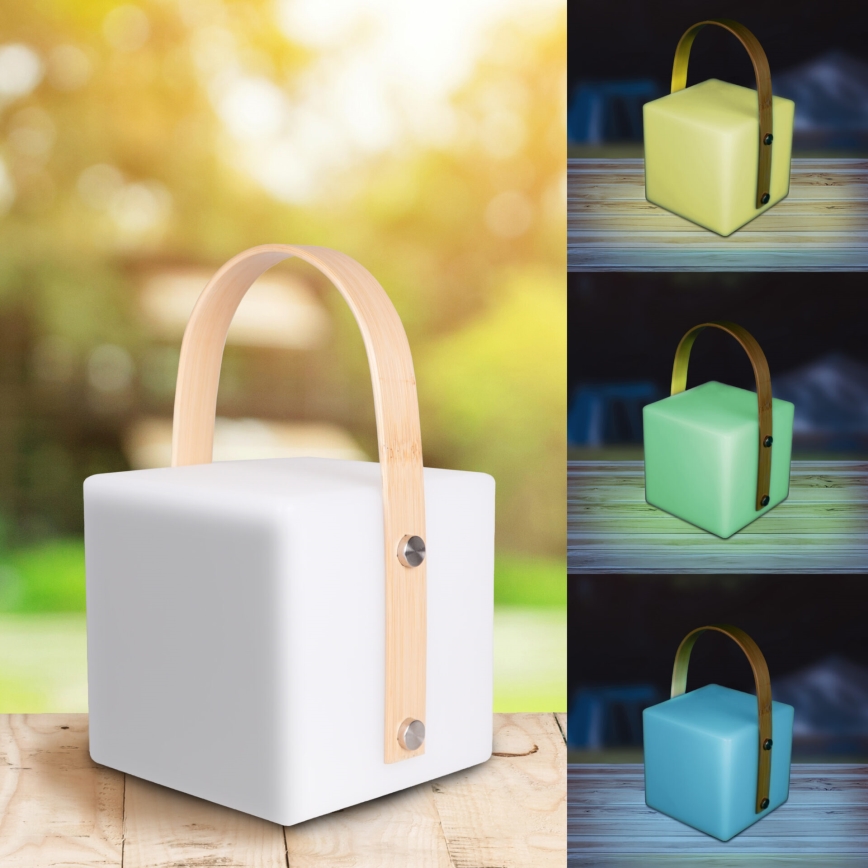 Lampă LED RGBW de exterior MAJORKA, 0,5 W, 5 V, USB, 1200 mAh, IP44, albă