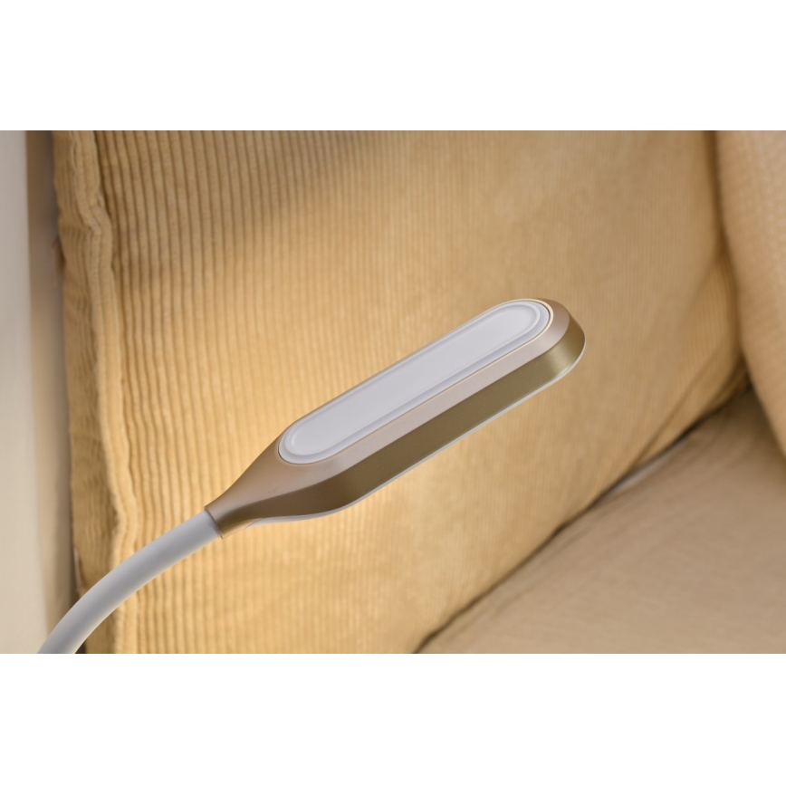 Lampă LED RGBW dimabilă de masă cu ceas deșteptător FALCON LED/10W/12V