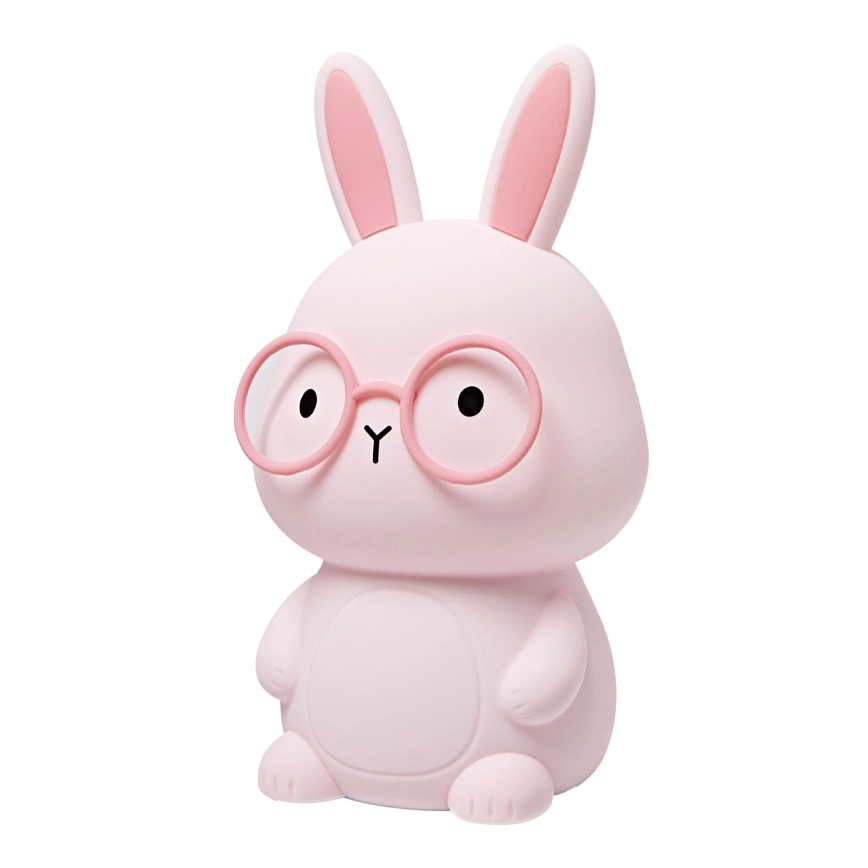 Lampă LED RGBW reglabilă pentru copii, cu senzor tactil FLORKA LED/1W/5V USB 1200 mAh, iepuraș roz