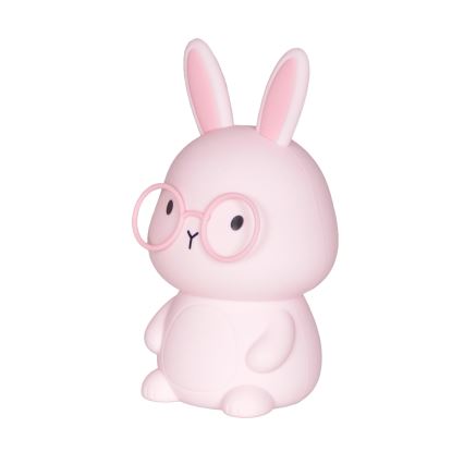 Lampă LED RGBW reglabilă pentru copii, cu senzor tactil FLORKA LED/1W/5V USB 1200 mAh, iepuraș roz