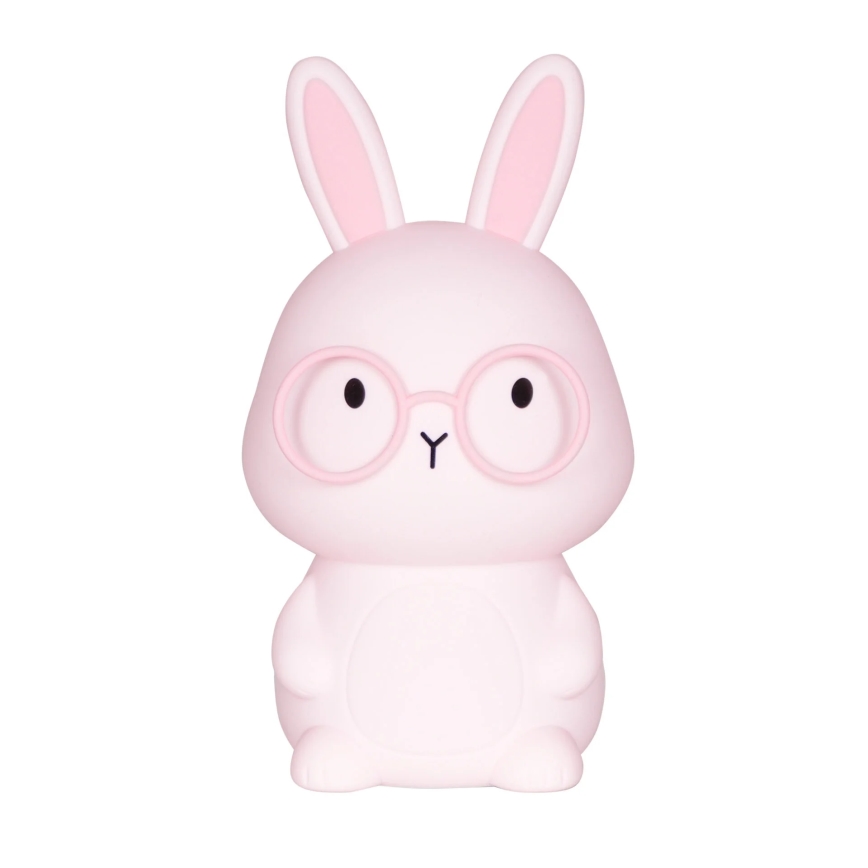 Lampă LED RGBW reglabilă pentru copii, cu senzor tactil FLORKA LED/1W/5V USB 1200 mAh, iepuraș roz