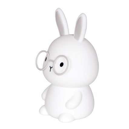 Lampă LED RGBW tactilă dimabilă pentru copii FLORKA LED/1W/5V USB 1200 mAh iepuraș alb/gri