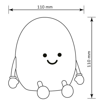 Lampă LED RGBW tactilă dimabilă pentru copii POTATO LED/2W/5V USB 1200 mAh