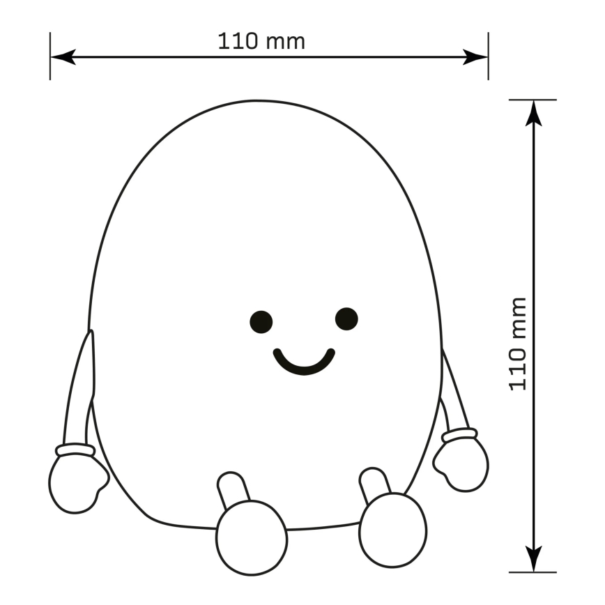 Lampă LED RGBW tactilă dimabilă pentru copii POTATO LED/2W/5V USB 1200 mAh