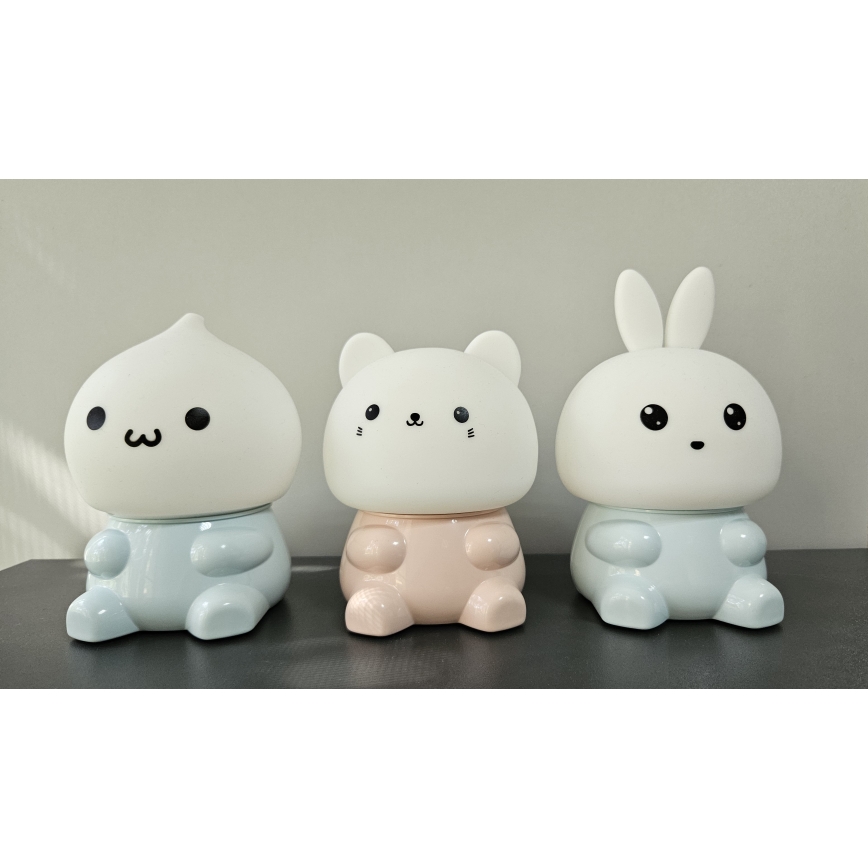 Lampă LED RGBW tactilă pentru copii LED/1W/5V USB 1200 mAh iepure