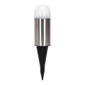 Lampă LED solară Aigostar LED/0,006W/1,2V 20cm crom mat 40 mAh 6500K IP44