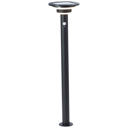 Lampă LED solară cu senzor Brilliant GARVINA LED/3W/3,7V 2000 mAh 85 cm IP44 negru