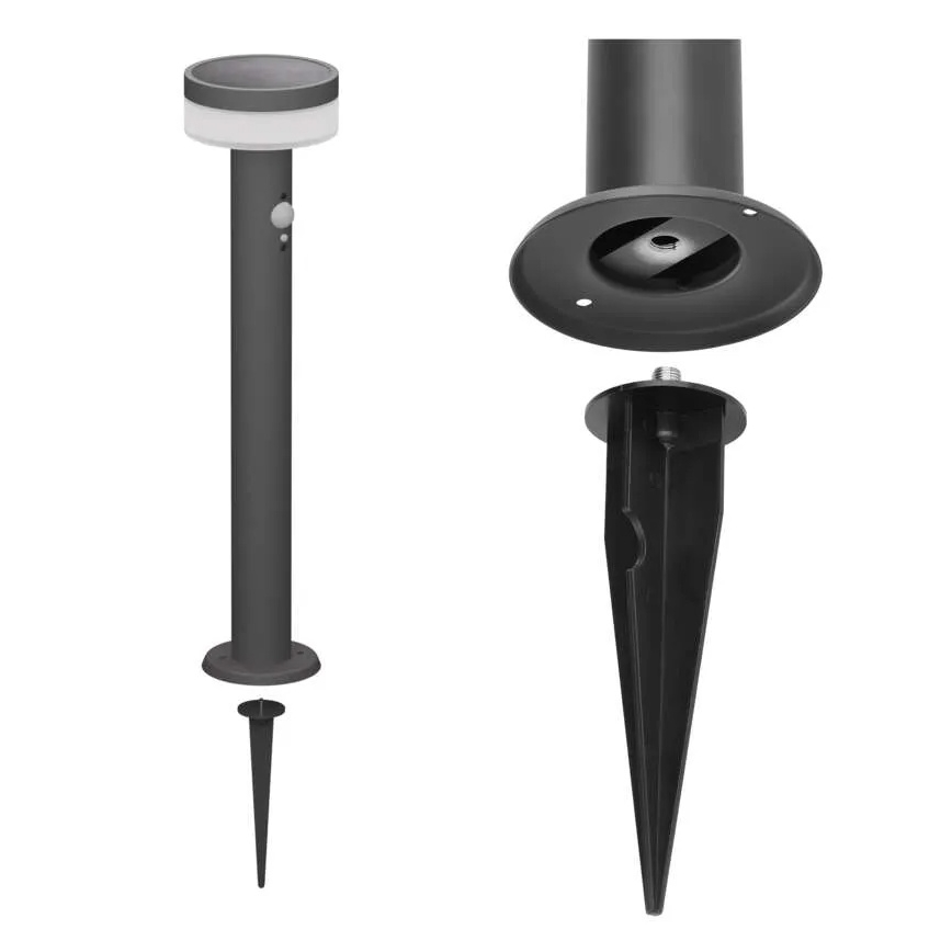 Lampă LED solară cu senzor LED/2W/3,7V 1200 mAh IP44 80 cm