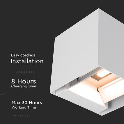 Lampă de perete solară LED cu senzor, 9W, 5V, 3000/4000/5000K, IP65, acumulator 2600 mAh, alb