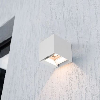 Lampă de perete solară LED cu senzor 9W/3,7V 3000/4000/5000K IP65 2600 mAh albă