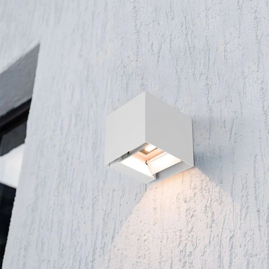 Lampă de perete solară LED cu senzor 9W/3,7V 3000/4000/5000K IP65 2600 mAh albă